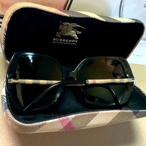 Burberry Plaid Sunglasses with Black Lenses